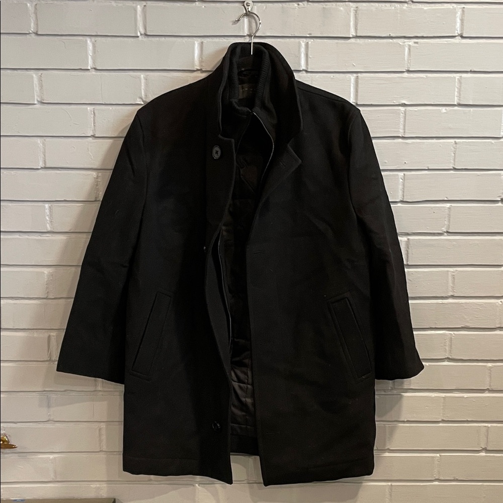 Boys/ Teen Black Wool Dress Coat